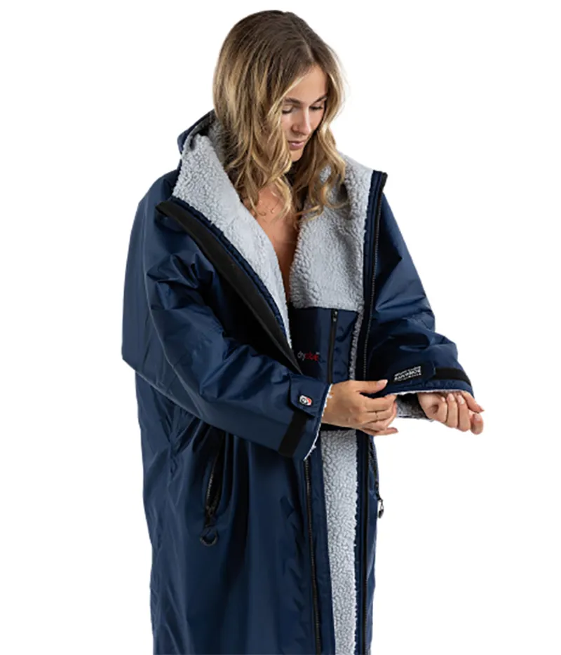 Dryrobe Adult Advance Long Sleeve Change Robe V3 Medium Navy/Grey-4